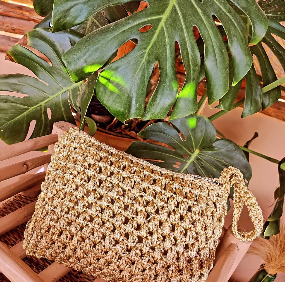 Pochette Lurex con nappa