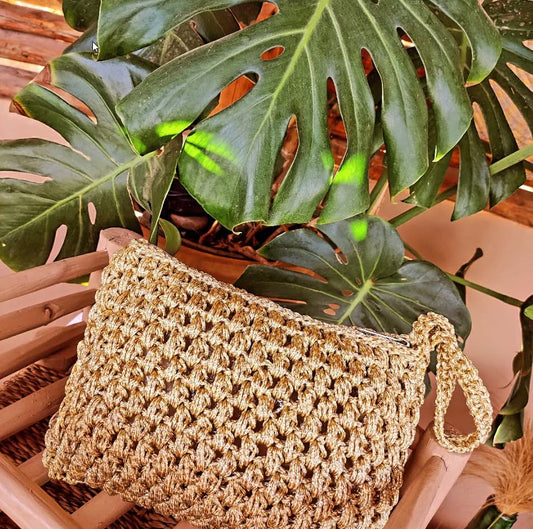 Pochette Lurex con nappa