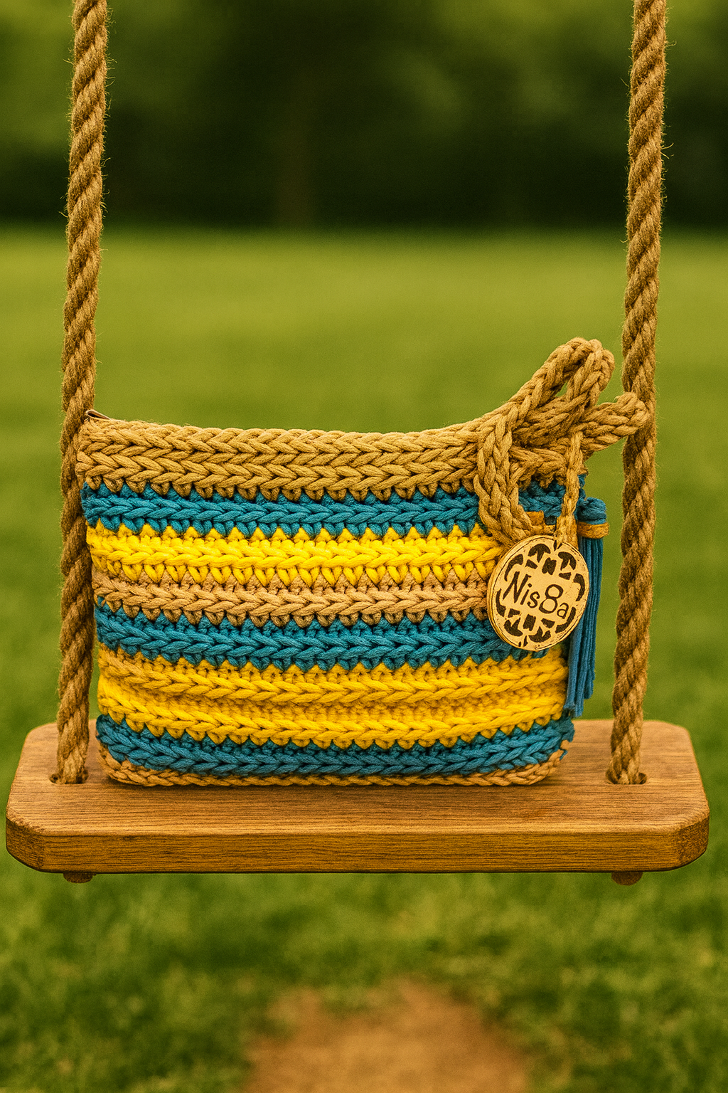 Arlequin striped clutch bag