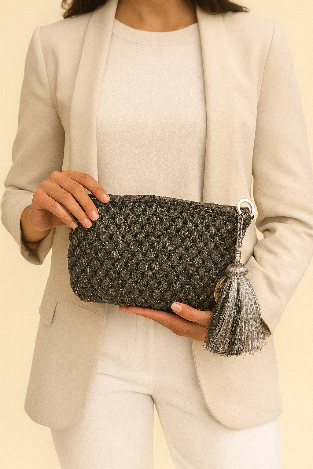Pochette Lurex con nappa