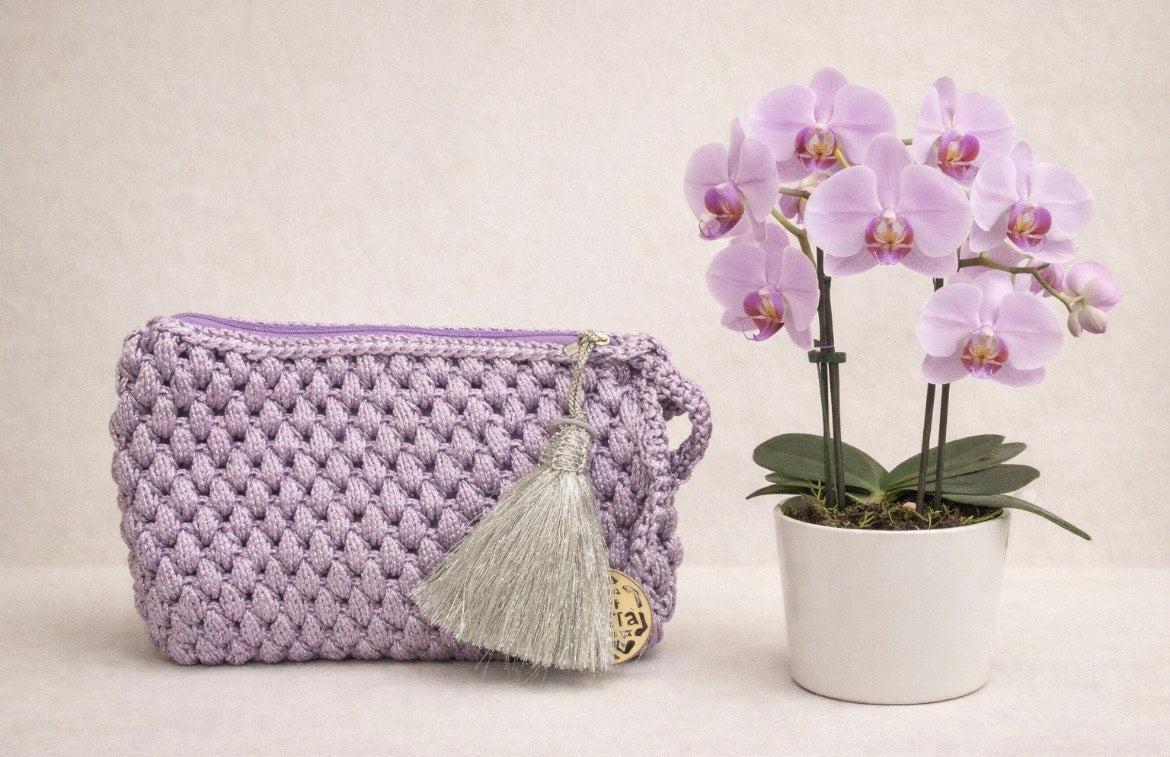 Pochette Lurex con nappa