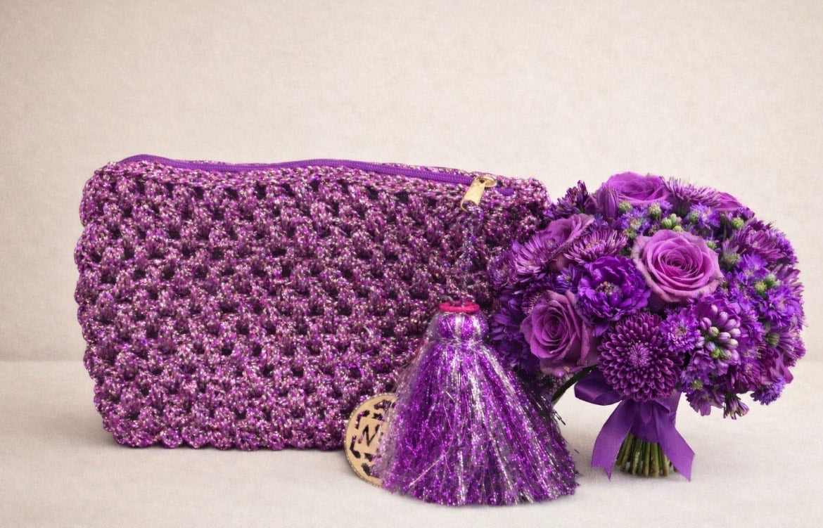 Pochette Lurex con nappa